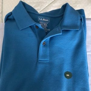 LLBEAN Blue XXL Pique polo short sleeve shirt